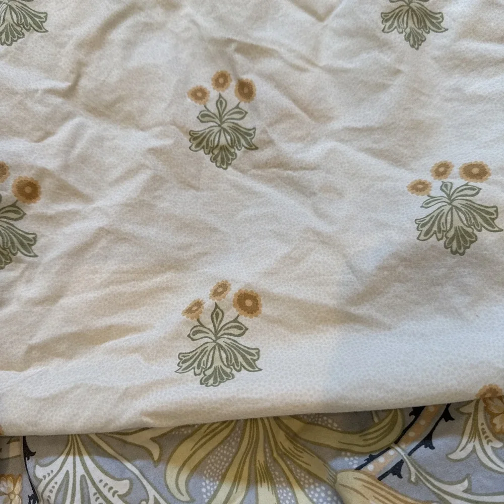 William MORRIS & CO. QUEEN Duvet Cover, 2 Cases WOODLAND WEEDS Blue green Floral
